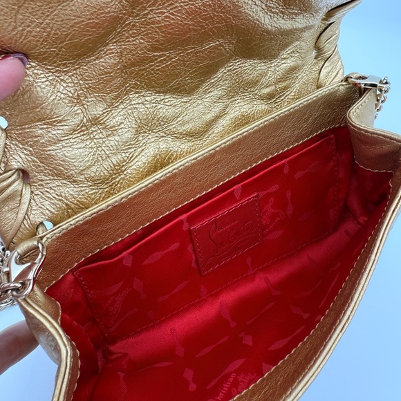 Christian Louboutin Kenya Metallic Gold Clutch - Picture 5 of 7